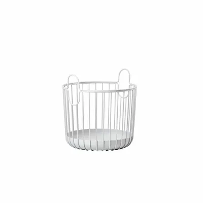Produktbild von Zone Denmark Korb Inu, Metallkorb, Wäschekorb, Dekokorb, Übertopf, Metall, Soft Grey, Ø 20 cm, 28263