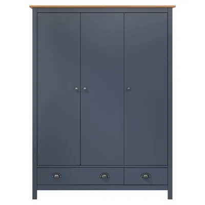 Produktbild von vidaXL Kleiderschrank mit 3 Türen Hill Grau 127x50x170 cm Kiefernholz