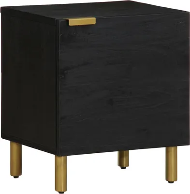 Produktbild von vidaXL Nachttische 2 Stk. Schwarz 40x33x46 cm Massivholz Mango