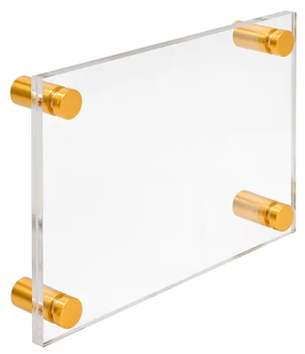 Produktbild von Firmenschild Namensschild Acrylglas DIN A5 – inkl. 4 Alu-Abstandshalter 13x19 mm, Gold, Türschild