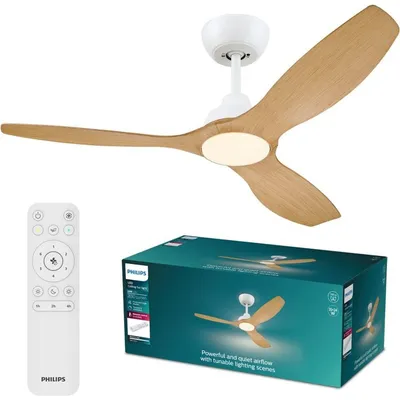 Produktbild von Philips Olas Deckenventilator mit Beleuchtung 35 W (Ventilator) + 24 W (Leuchte), Haushalts-Lamellenlüfter, Weiß, Zimmerdecke, Metall, IP20, I