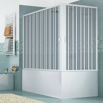 Produktbild von Galassia 70x170 cm Badewannenaufsatz PVC Eckfalttür — 2 Seiten, Italy