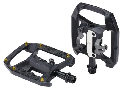 Obrázok produktu pre BBB Cycling Pedále DualChoice Trail 90 čierne – Kombinované pedále vhodné na jazdu s bežnými topánkami aj s cyklistickými topánkami s SPD systémom.