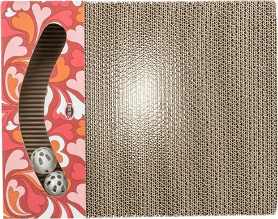 Immagine prodotto di Trixie Cartone da graffiare VALENTINE, con palline e catnip, 38 x 5 x 30 cm, rosso - OFFERTA LIMITATA