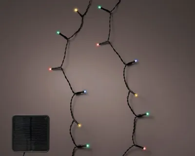 Produktbild von LED Solar Lichterkette 9m Schwarz 8 Twinkle-Effekts 120 LEDs Bunt