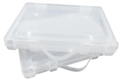 2er-Pack Aufbewahrungsbox, transparent, 30 x 21 cm, stapelbar