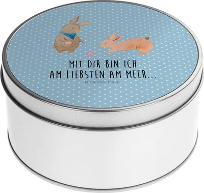 Produktbild von Mr. & Mrs. Panda Kaffeedose Hasen Muschel - Blau Pastell - Geschenk, Keksdose, Meer, Vorratsbehälter, Best Friends, Muscheln, Bruder, Vorratsdosen, keksdosen, Dose