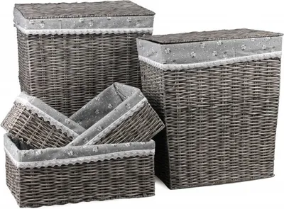 Produktbild von Set mit zwei Wäschekörben und drei Schubladen