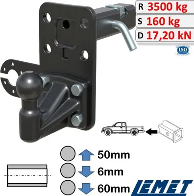 Produktbild von Anhängerkupplung Einschub 2-Zoll US-Adapter für Toyota Land Cruiser V 2007-
