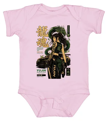 Productafbeelding van Dragon Soul Yujin, anime-meisje, JDM, Japanse sportauto, Y2K, circuit, babyromper, roze, maat 6/12 maanden