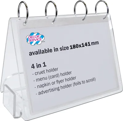 Produktbild von 1x Tischaufsteller "4in1" aus Acrylglas 18x14.1cm