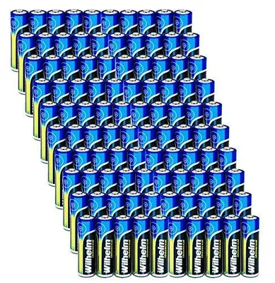 Zdjęcie produktu dla Baterie aa LR6 alkaliczne 1 5V wilhelm uniwersalne 100 sztuk zestaw