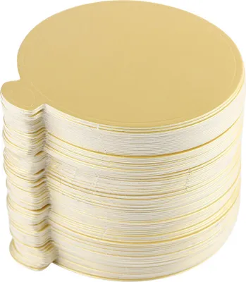 Produktbild von 100 Stück Mousse-Kuchenplatten aus Goldpapier, Cupcake-Dessert-Displaytablett, Hochzeits- und Geburtstagstorte