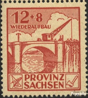 Produktbild von Briefmarken Sowjetische Zone (All.Bes.) 1946 Mi 88VIII, Haken am N postfrisch Wiederaufbau