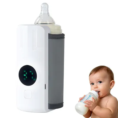 Produktbild von Tragbarer Baby-Flaschenwärmer für unterwegs, 6000 mAh Akku, 18 W Schnellheizung, präzise Temperaturkontrolle, für Reisen & Nachtfütterung