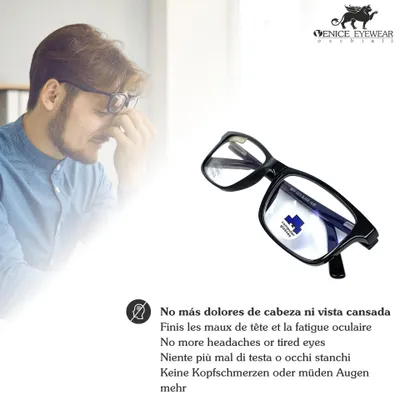 Obrázek produktu pro Brýle na čtení +2.00, s filtrem modrého světla, pro počítač, černé