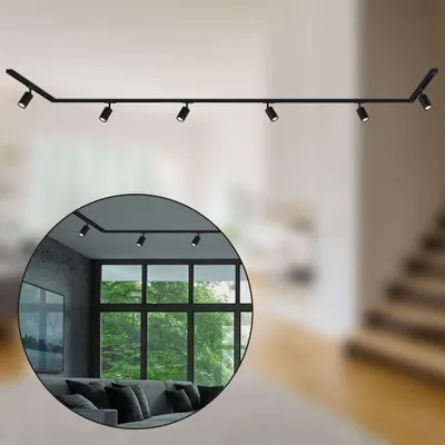 Immagine prodotto di Sistema a binario Briloner Rail, set completo, 6 faretti GU10, orientabili, girevoli, nero, 4,5 m