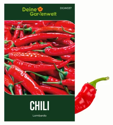 Produktbild von Chili Lombardo Samen - sehr mild - Capsicum annuum - Chilisamen - Gemüsesamen - Saatgut für 30 Pflanzen