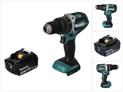 Obrázok produktu pre Akumulátorová príklepová vŕtačka Makita DHP 484 M1 18 V 54 Nm bez kefiek + 1x akumulátor 4,0 Ah - bez nabíjačky