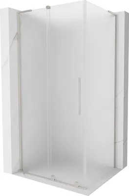 Produktbild von Mexen Velar L Duschkabine schiebbar 110 x 75 cm, Frost, gebürsteter Nickel - 871-110-075-33-97