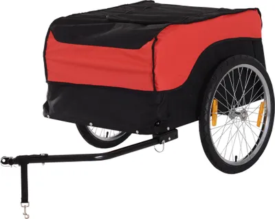 Produktbild von Transportanhänger Lastenanhänger Fahrrad Anhänge Lasten-Fahrradanhänger CargoTrailer (Rot-Schwarz)