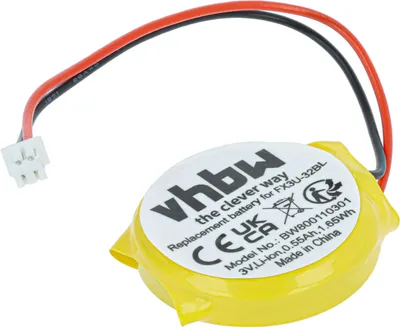 Produktbild von vhbw BIOS-Batterie kompatibel mit Mitsubishi MELSEC FX3U, FX3N, FX2N Computer Notebook (550 mAh, 3 V, Li-Ion)