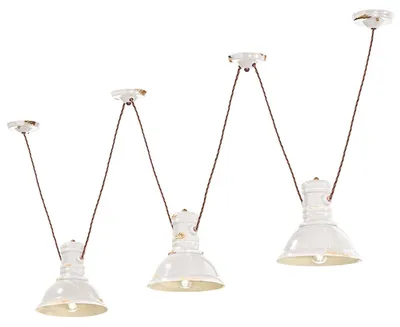 Zdjęcie produktu dla Ferroluce Industrialna ceramiczna lampa sufitowa biała okrągła