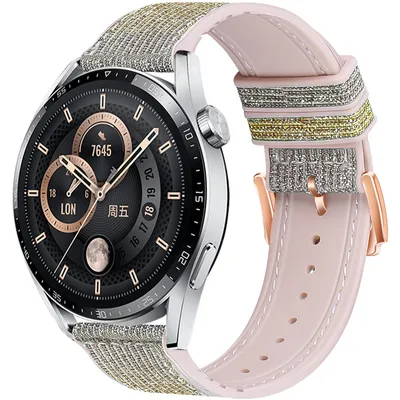 Obrázok produktu pre BStrap Glitter remienok na Garmin Vivoactive 3, silver yellow