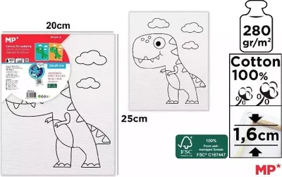 Zdjęcie produktu dla Płótno do malowania dinozaur 20x25