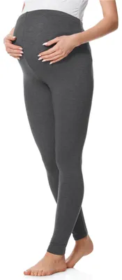 Produktbild von Be Mammy Lange Umstandsleggings aus Baumwolle BE20-230 (Dunkel Melange, XL)