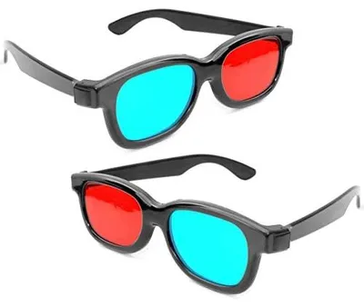 Zdjęcie produktu dla Okulary anaglifowe 3D czarne do filmów zestaw 2 sztuki