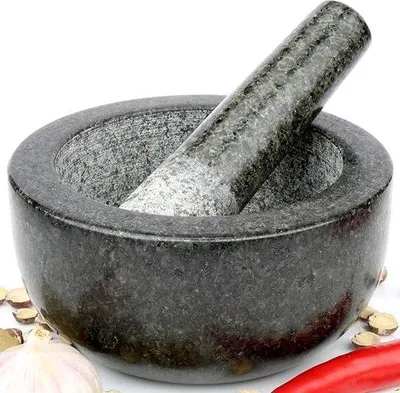 Immagine prodotto di Mortaio di alta qualità con pestello, grande, diametro 16 cm, granito