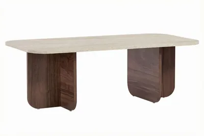 Produktbild von Couchtisch aus Holz "Akira" - 120 x 60 x 41 cm - Travertin