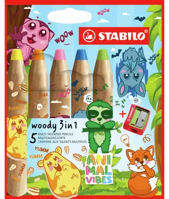 Produktbild von STABILO Buntstift  woody 3 in 1 Animal Vibes