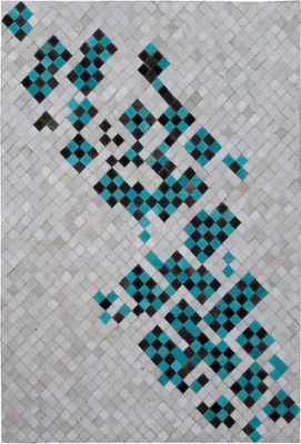 Image de Tapis kilim en cuir de vache fait main