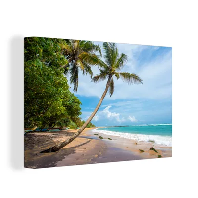 Produktbild von OneMillionCanvasses® - Leinwandbilder - 150x100 cm, Palme - Strand - Meer, Wandbilder Kunstdruck Wanddekoration