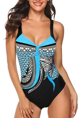 Productafbeelding van Solidchoice - Vintage Push Up Badpak met Buikcontrole voor Dames