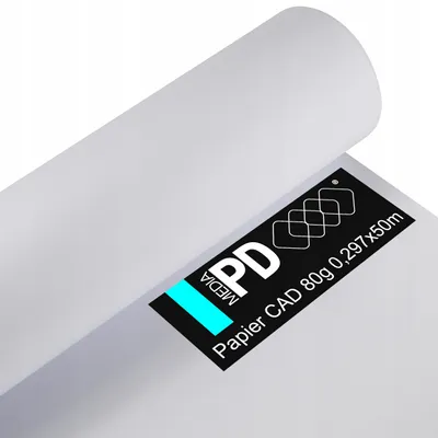 Produktbild von Zeichenpapier Plotterpapier CAD Rolle 297mm x 50m 80g/m² – Unbeschichtete Papierrolle Skizzenpapier
