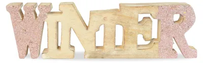 Produktbild von Riffelmacher Schriftzug "Winter" 74586 - Mangoholz - Natur Rosa 24cm