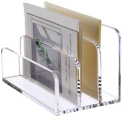 Image de Porte-lettres vertical, organiseur de bureau en acrylique, support de bureau