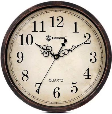Produktbild von Runde Vintage Wanduhr mit Batteriebetrieb, ohne Tick, für Wohnzimmer, Schlafzimmer, Küche, Büro, Schule (30 cm)