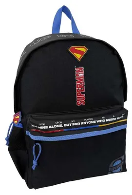 Zdjęcie produktu dla Plecak Superman z możliwością zamocowania do walizki na kółkach, czarny  Czarny, rozmiar uniwersalny