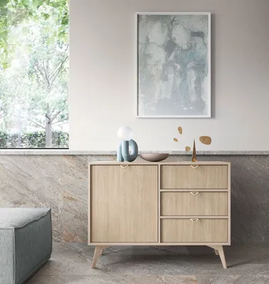 Immagine prodotto di Credenza Forest 106x38x80cm beige a spina di pesce Skandi