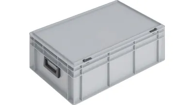 Zdjęcie produktu dla Walizka plastikowa L600xW400xH233 mm PP 2 uchwyty Zamek suwakowy szary 42 l