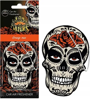 Produktbild von Auto-Duftanhänger AROMA CAR MUERTOS Skull Orange Island Driftwood Duft