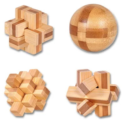 Productafbeelding van Set van 4 Houten Puzzels voor Breintraining