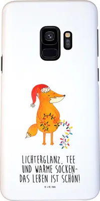 Produktbild von Mr. & Mrs. Panda Samsung Galaxy S9 Handyhülle Fuchs Weihnachten - Weiß - Geschenk, Cover, Winter, Handy Schutzhülle, Weihnachtsmann, Case, Heiligabend, Nikolaus, Hülle