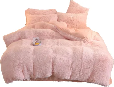 Produktbild von Měkké a pohodlné ložní prádlo, plyšové povlečení na přikrývku s povlakem na polštář - SNUGGBED Růžová