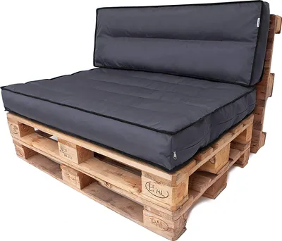 Produktbild von PillowPrim sada paletových polštářů odnímatelný potah voděodolné paletové polštářky sada zahradních polštářů (sedák 120x80 + opěradlo 120x40) graphite