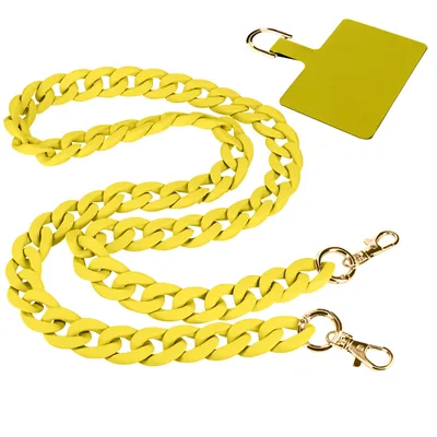 Immagine prodotto di Catenina per cellulare Moxie Ibiza Series con grandi maglie a bracciale, 120 cm – Giallo